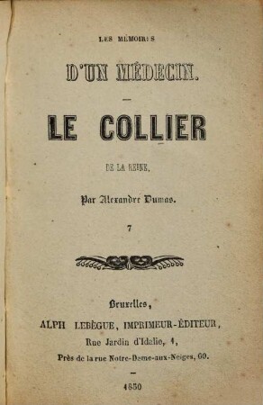 Les Mémoires d'un médecin, 7