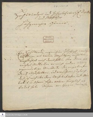 Brief von Hilarius Hartmann Henning an Gotthilf August Francke.