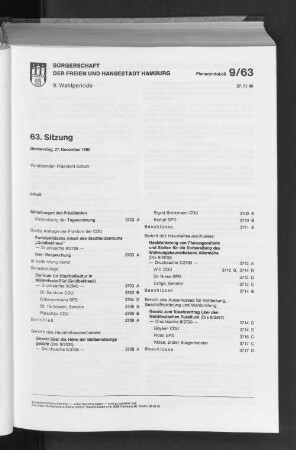 63. Sitzung