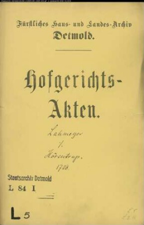 Lahmeyer, Friedrich in Bremen gegen Peter Hörentrup zu Schötmar - Schuldforderung