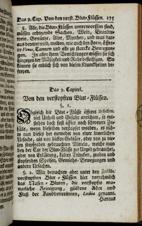 Das 9. Capitel. Von den verstopften Blut-Flüssen.