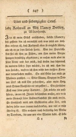 Vier und siebenzigster Brief