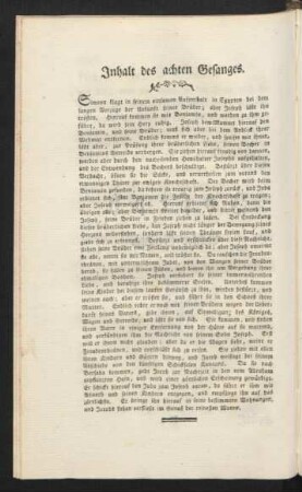 Inhalt des achten Gesanges.