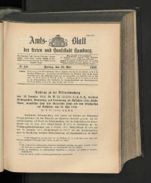 No. 121, 26. Mai 1916