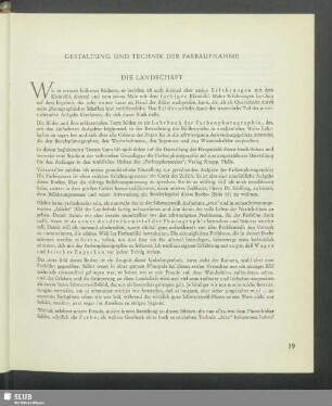 Gestaltung und Technik der Farbaufnahme