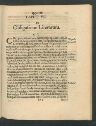 Caput VII. De Obligatione Literarum.