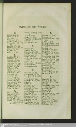 Alphabetisches Orts-Verzeichniß