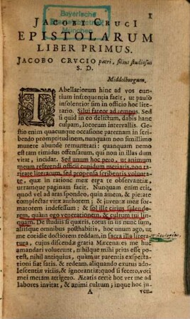 J. Crucii Mercurius sive Epistolarum opus : VI libros comprehendens