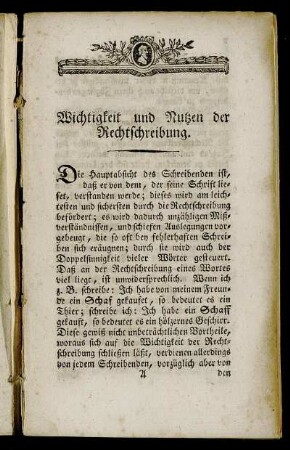 Wichtigkeit und Nutzen der Rechtschreibung.