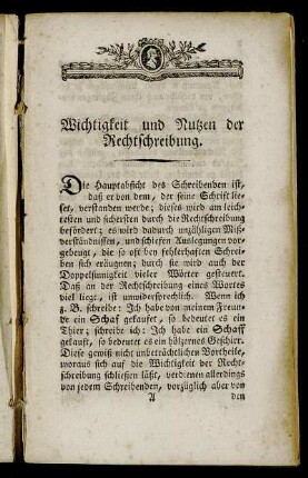 Wichtigkeit und Nutzen der Rechtschreibung.