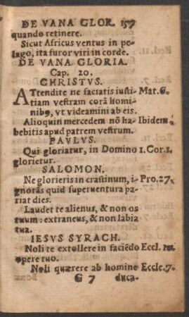De Vana Gloria. Cap. 20.
