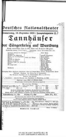 Tannhäuser und Der Sängerkrieg auf Wartburg