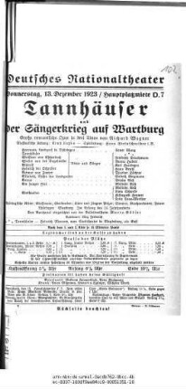 Tannhäuser und Der Sängerkrieg auf Wartburg