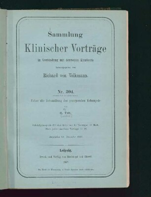 Ueber die Behandlung der puerperalen Eclampsie