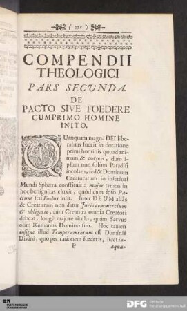 Compendii Theologici Pars Secunda.