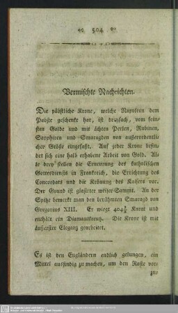 Vermischte Nachrichten