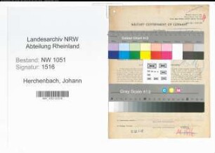 Entnazifizierung Johann Herchenbach , geb. 10.06.1867 (Kaufmann)