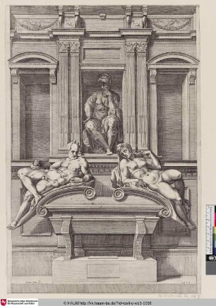 [Grabmal von Lorenzo de'Medici, Herzog von Urbino; The tomb of Lorenzo de'Medici; Le tombeau de Lorenzo de Medici; Deposito del Duca Lorenzo de Medici [...]]]