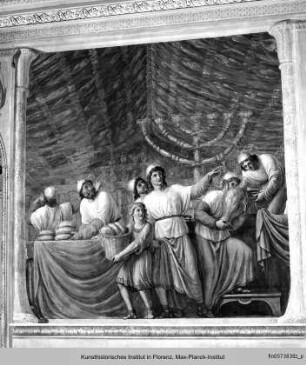 Decken- und Wanddekoration : David holt die Bundeslade nach Jerusalem : Vorbereitungen für die Speisung des Volkes im Zelt der Bundeslade