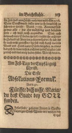 Am Fest-Tage der Empfängniß Christi.
