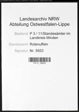 Sterberegister Standesamt Rothenuffeln