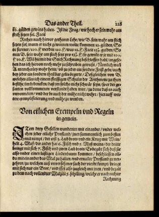 Von etlichen Exempeln und Regeln in gemein.