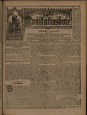 Ausgabe vom Sonntag, den 18. November 1917.
