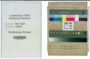 Entnazifizierung Richard Kuellenberg , geb. 16.11.1892 (Verwaltungsangestellter)
