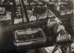 Luftbildaufnahmen von Karlsruhe. Weststadt - Amtsgefängnis Riefstahlstraße