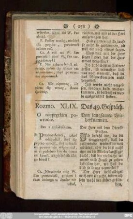 Das 49. Gespräch. Von langsamen Wiederkommen.
