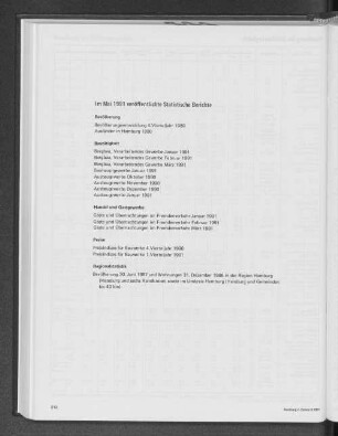 Im Mai 1991 veröffentlichte Statistische Berichte