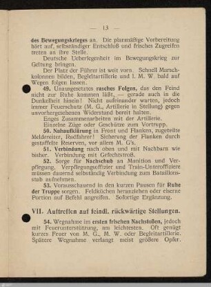 VII. Auftreffen auf feindl. rüchwärtige Stellungen