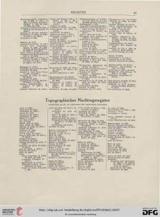 Topographisches Nachtragsregister