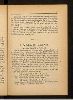 I. Der Feldzug 1914 in Frankreich