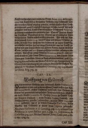Cap. XX. Wolffgang von Heldtreich