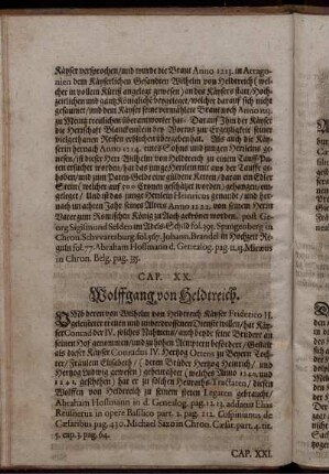 Cap. XX. Wolffgang von Heldtreich