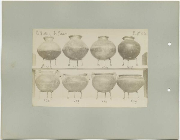 Eight clay vessels. Collection L. Adam