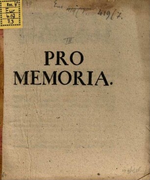 Promemoria : De dato Regensb. 4. Oktob. 1756, 3