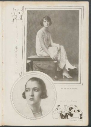 Nota social. - Sra. Olga Lyon de Alessandri [y] Srta. María Carlota Cortejana.