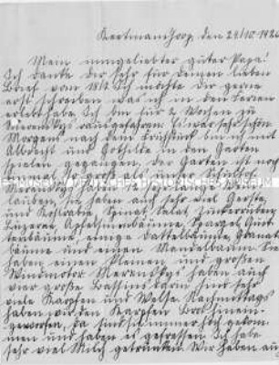 Handschriftlicher Brief einer deutschen Kolonistin an den in Deutschland weilenden Vater (Blatt 2 an Ehemann) - Familienkonvolut