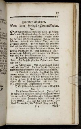 Zehenter Abschnitt. Von dem Kriegs-Commissariat.