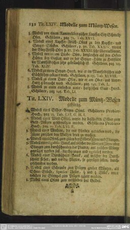 Tit. LXIV. Modelle zum Müntz-Wesen gehörig