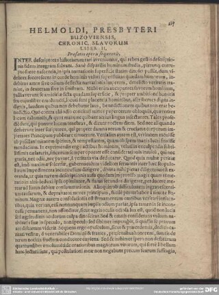 Helmoldi, Presbyteri Buzoviensis, Chronic. Slavorum Liber II.