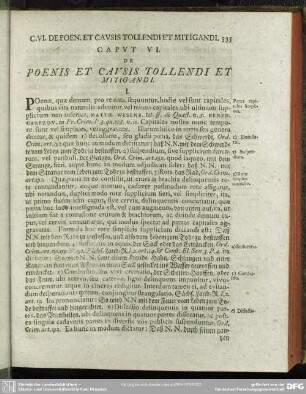 Caput VI. De Poenis Et Causis Tollendi Et Mitigandi