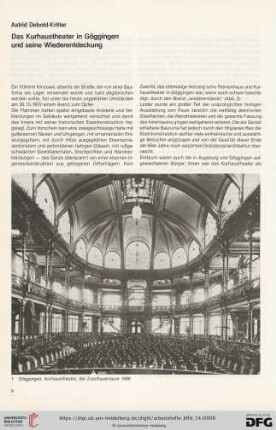 Das Kurhaustheater in Göggingen und seine Wiederentdeckung
