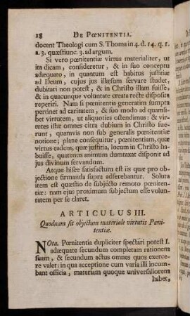 18-26, Articulus III. Quodnam sit objectum materiale virtutis Poenitentiae.