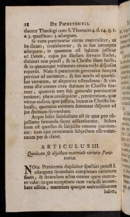 18-26, Articulus III. Quodnam sit objectum materiale virtutis Poenitentiae.