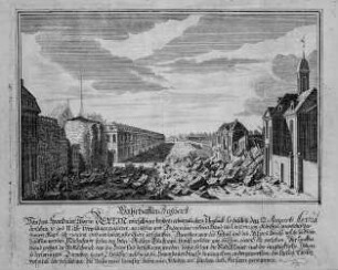 Wahrhaffter Prospect von dem Spandauer Thor in Berlin wie selber beydem erbärmlichen Unglück, so daselbst den 12 Augusti A. 1720 zwischen 10 und 11 Uhr vormittags passiret...