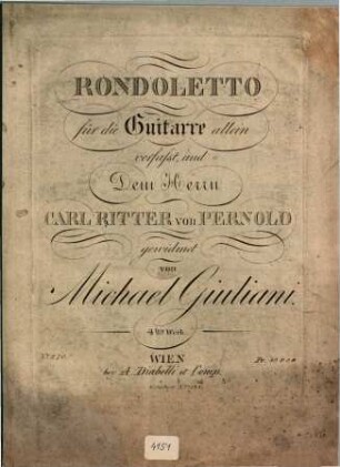 Rondoletto für die Guitarre allein : 4tes Werk