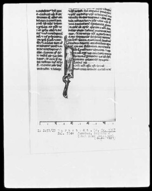 Biblia sacra mit Missale — Initiale J mit stehendem Heiligen, Folio 594verso
